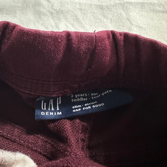 GAP Kids Burgundy Pants w/ elastic waistband - Picture 2 of 4